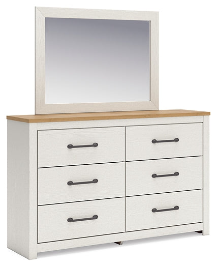 Linnocreek King Panel Bed with Mirrored Dresser and Nightstand