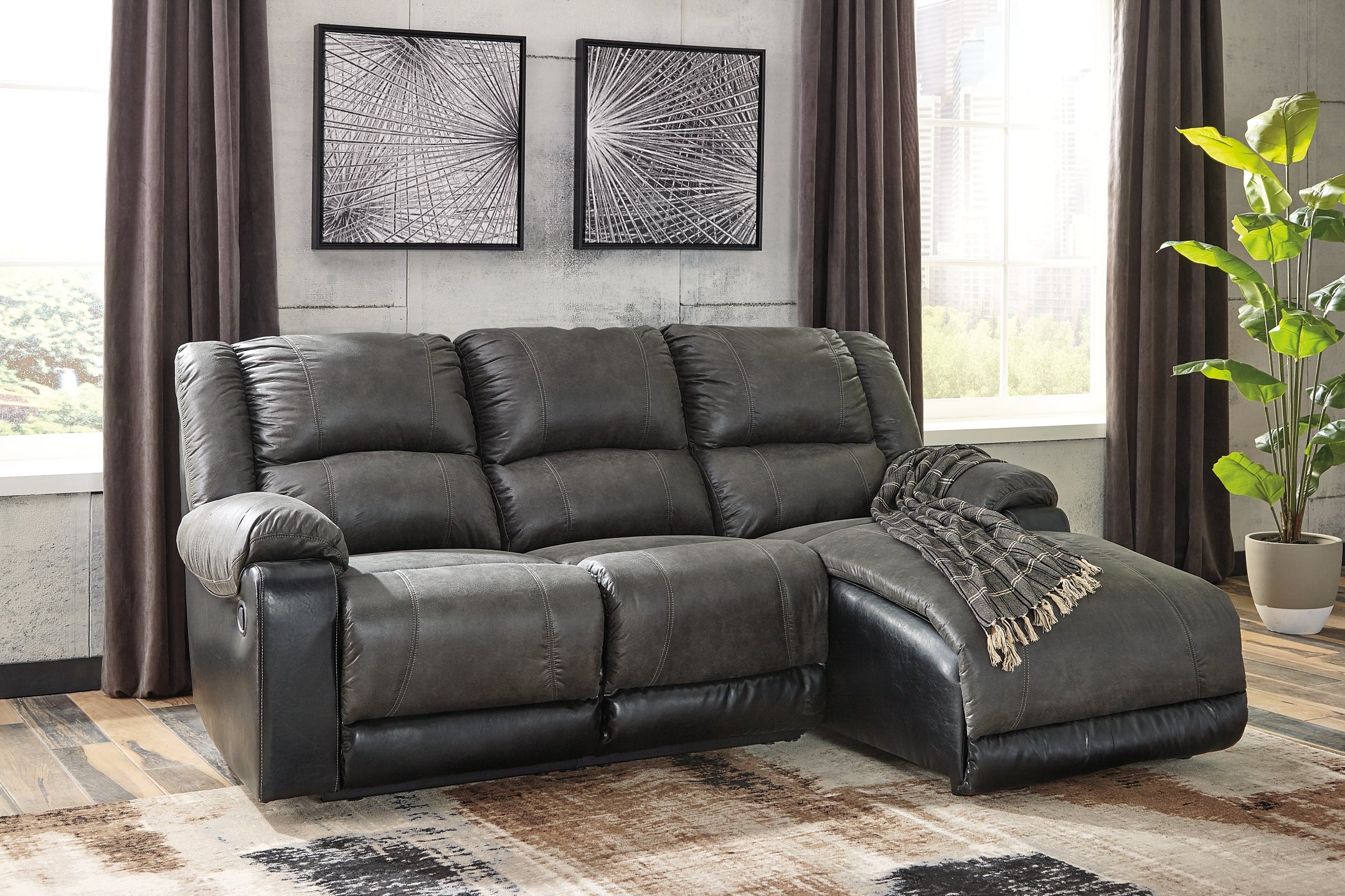 Nantahala slate store reclining sectional